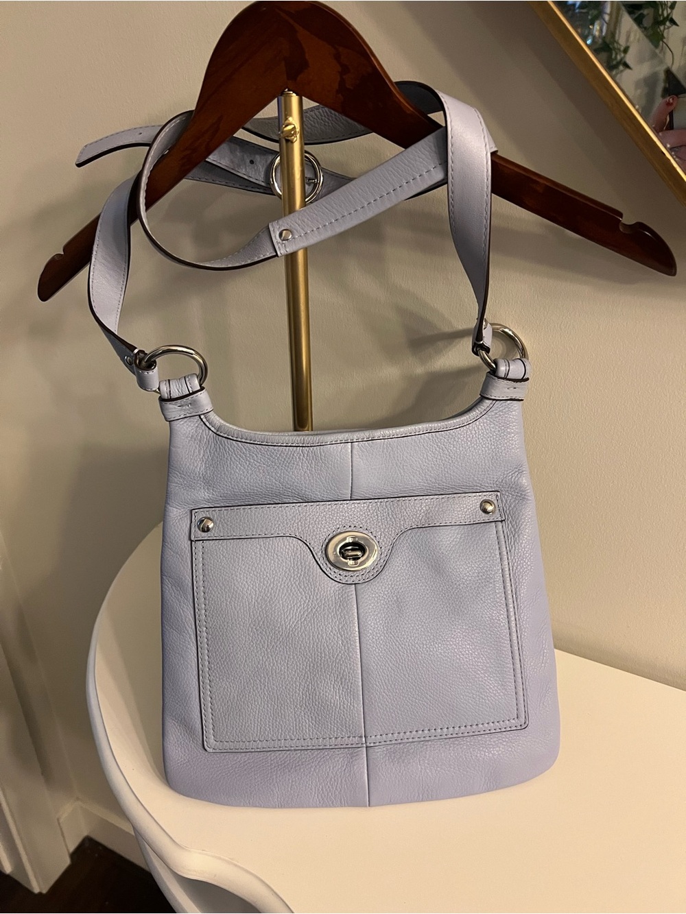 Authentic Coach Lavender Leather Crossbody Bag